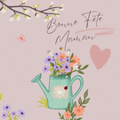 Fleurs élégantes dans un arrosoir pour maman